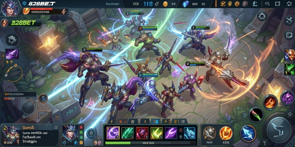 Tangkapan layar utama menampilkan aksi seru gameplay MOBA.
