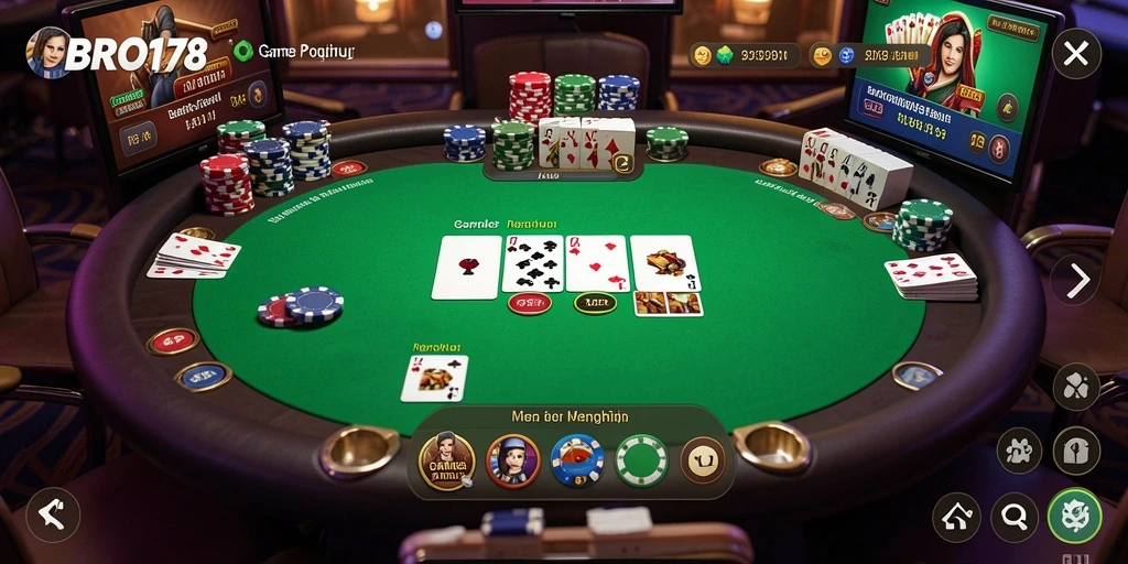 Tampilan menarik dari gameplay Poker yang mendebarkan.