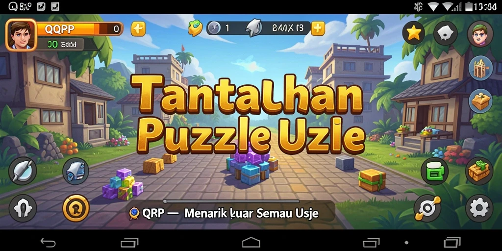 Screenshot utama QQRP menampilkan bagaimana gameplay puzzle yang seru dan menantang.