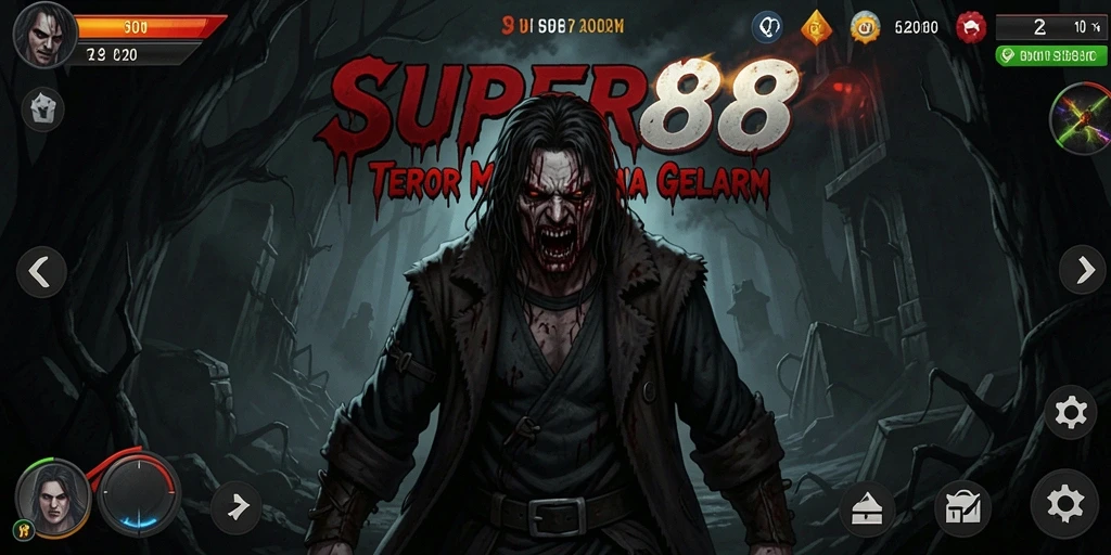 Screenshot SUPER88 menampilkan adegan menegangkan di lokasi angker.
