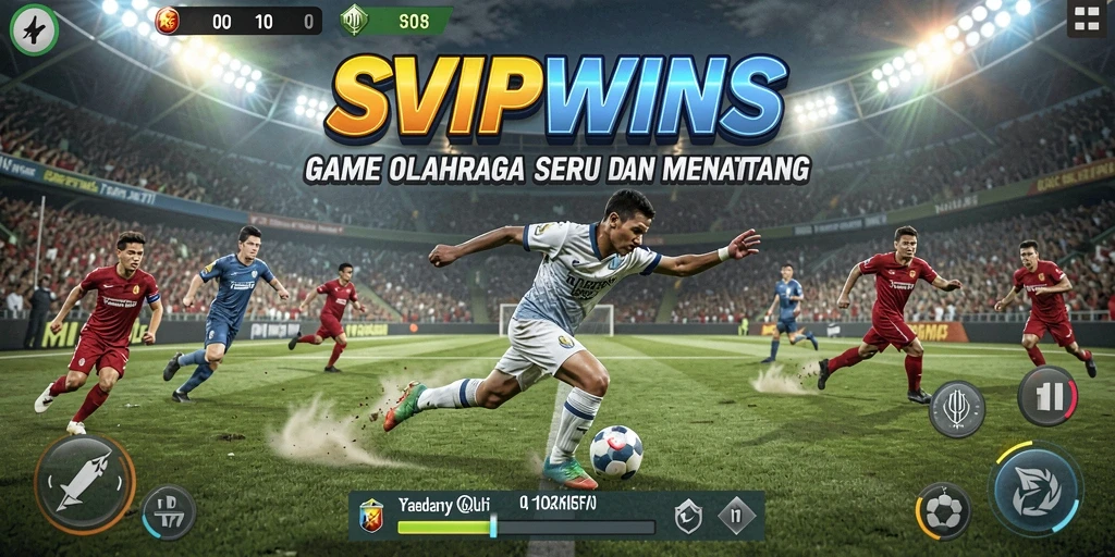 Tangkapan layar utama SVIPWINS menampilkan aksi seru dalam pertandingan olahraga.