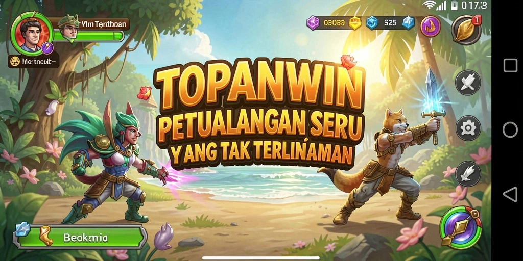 Tangkapan layar <strong>TOPANWIN</strong> menampilkan gameplay petualangan yang epik.