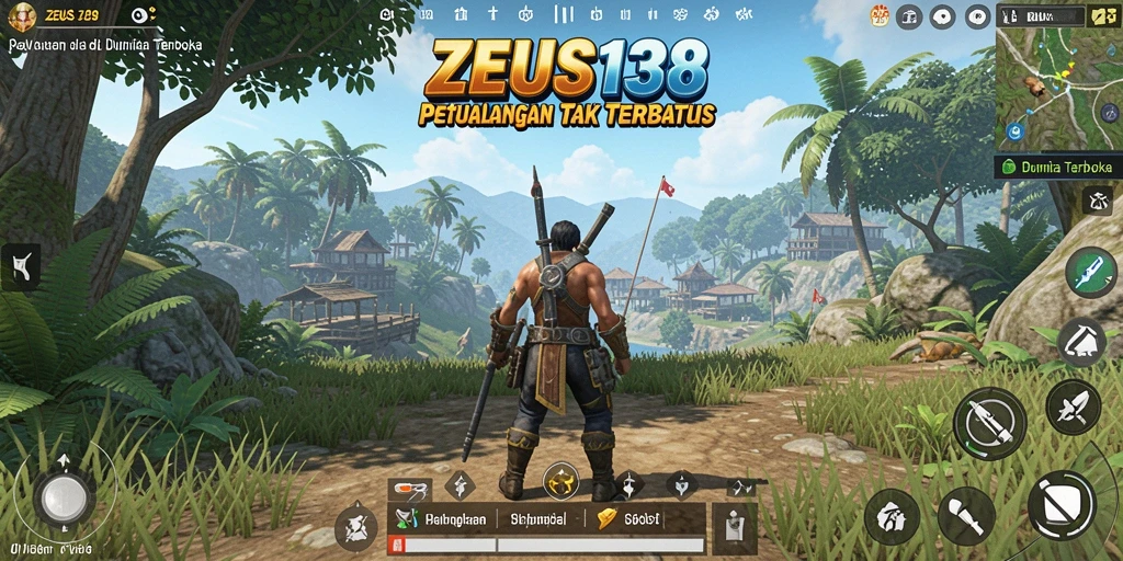 Tampilan gameplay ZEUS138 di dunia terbuka yang luas dan menakjubkan.